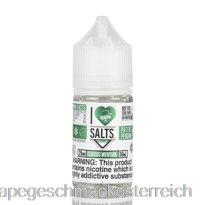 Klassisches Menthol – Ich Liebe Salze – 30 Ml 50 Mg Vape-Geschmack
